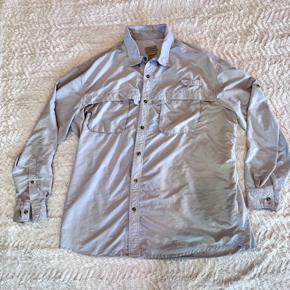 L.L. Bean Other - L.L. Bean XL Vented Fishing Shirt Gray Long Sleeve Mesh-Lined